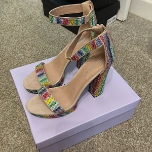 Madden girl rainbow heels 8.5 NWT